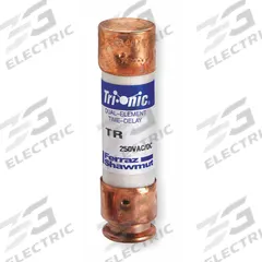 MERSEN Fuse: Class RK5, TR-R Series, Time-Delay, 35 A, 250 V AC, 250 V DC, Non-Indicating (MPN TR35R). Key specifications — Series: TR-R.