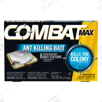 COMBAT Ant Killer Trap: For Use On Crawling Insects, Bait Box Trap, Indoor/Outdoor Use, 72 PK (MPN 55901). Key specifications — Brand: COMBAT; Indoor/Outdoor Use: Indoor/Outdoor; Insect Group: Crawling; Targeted Insects: Ants; Trap Style: Bait Box.