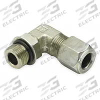 PARKER Compression Fitting Elbow: 3/8 in OD x 3/8 in Pipe Size, 3/4-16 Thread Size, Steel (MPN 6-8 C5BU-S). Key specifications — Brand: PARKER; Series: Ferulok.