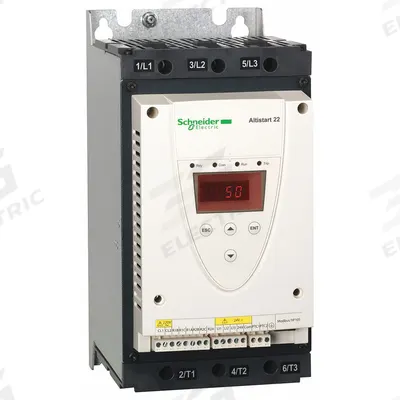 SCHNEIDER Soft Start: 230-440V AC, 75 A Output Current, With Bypass, IP20, 60/50 Hz - Schneider Altistart ATS 22