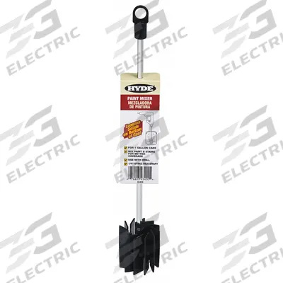 HYDE Paint Mixing Paddle: Paint, 1/4 in Shaft Dia., 1/4 in Compatible Chuck Size - Paint Mixer Attachments