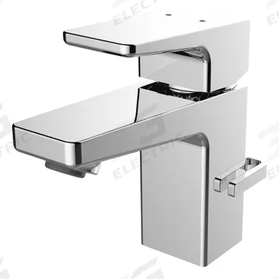 SPEAKMAN Straight Bathroom Faucet: Kubos, Brass, Chrome Finish, 1.2 gpm Flow Rate - Single-Post Handle Bathroom Faucets