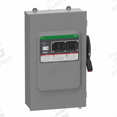 SCHNEIDER Safety Switch: Fusible, 200 A, Three Phase, 240V AC, Galvanized Steel - Fusible Safety Switches