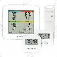 ACURITE Wireless Weather Station: 1%to 99% Humidity Range, Outdoor Humidity/Outdoor Temp, Wireless (MPN 01096M). Key specifications — Primary Scale: Outdoor Humidity/Outdoor Temperature; Secondary Scale: Indoor Humidity/Indoor Temperature; Display Type: Digital; Brand: ACURITE.