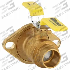 WEBSTONE Manual Two-Way Ball Valve: 1 1/2 in, Brass, Straight, Sweat x Flange, Full Port Ball Port (MPN 51406HV). Key specifications — Brand: WEBSTONE; Handle: Tee.