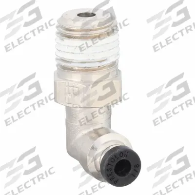 PARKER Push-Fit Elbow Fitting: 1/8 in OD x 1/4 in Pipe Size, Push-to-Connect x MNPTF - Nickel-Plated Brass Tube Fittings