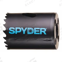 SPYDER Hole Saw: 1 1/8 in Saw Dia., 4/6 Teeth per Inch, 1 7/8 in Max. Cutting Dp, Bi-Metal (MPN 600068CF). Key specifications — attr1098070: 4/6; attr1098087: SPYDER; attr1098073: 3/8"-20.