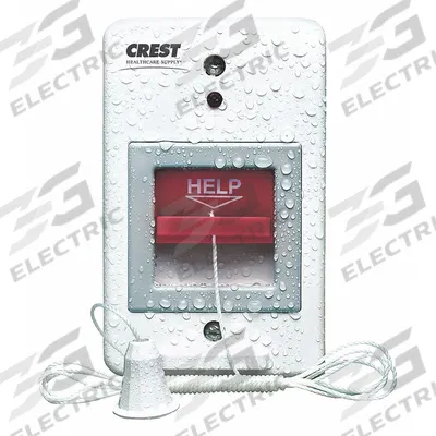 CREST HEALTHCARE SUPPLY Pullcord Station: 2 3/4 in Overall Wd, 14V DC - Call Stations