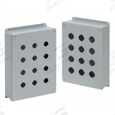 HOFFMAN Push Button Enclosure: 22mm, 3 Holes, Carbon Steel - Enclosures for 22mm Operators