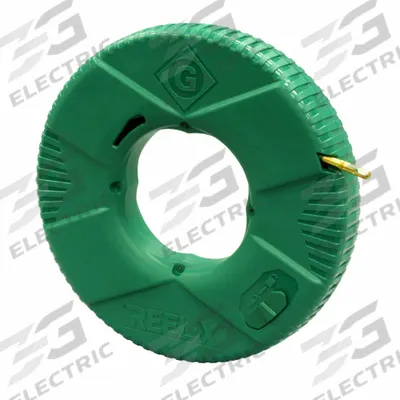 GREENLEE Fiberglass Fishtape 100ft: 100 ft Lg, Manual Wind Tape Retraction - Non-Conductive Fish Tapes