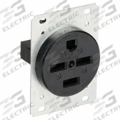 LEVITON Receptacle: Single, 15-30, Black, 250V AC, 30 A, 3 Pole / 4 Wire (MPN 8430)