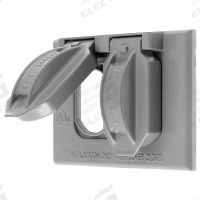 HUBBELL WIRING DEVICE-KELLEMS Weatherproof Cover: Duplex, 1 Gangs, 4 1/2 in Overall Ht - Aluminum & Zinc Weatherproof Electrical Box Covers