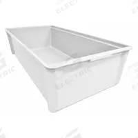 MOLDED FIBERGLASS Stacking Tote: 15.7 gal, 33 1/8 in x 16 in x 8 in, -60°F to 250°F, White, Solid (MPN 814408 WHITE). Key specifications — Material: Composite; Brand: MOLDED FIBERGLASS; Includes Lid: Lid Not Included; Container Wall Type: Solid.