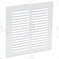 Return Air Grille: Louvered Grille, White, Powder Coated, Steel, 9 3/4 in H, 9 3/4 in W, 1/4 in D (MPN 4MJP4). Key specifications — Mounting Location: Wall; Brand: APPROVED VENDOR; Fire Rating: Not Fire Rated.