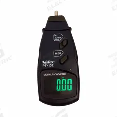 SHIMPO Tachometer: +/-0.05% of Reading +1 Digit RPM Accuracy, 0.1 RPM/1 RPM, 0.5 RPM Min Contact RPM (MPN PT-132). Key specifications — Includes: Carrying Case; Brand: SHIMPO; Digital Display Screen Type: LED; RPM Accuracy: +/-0.05% of Reading +1 Digit; RPM Resolution: 0.1 RPM; Calibration Certificate: Not Included.