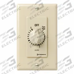 INTERMATIC Spring-Wound Timer: 2 hr Max, SPDT, 277V AC, No Wall Plate Included, Ivory (MPN FD32H). Key specifications — Brand: INTERMATIC; Includes Hold: No Hold Included.
