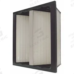 GRAINGER V-Bank Air Filter: 24 in x 24 in x 12 in, Fiberglass, Single Header, 2 Vs, MERV 13 (MPN 4PY74). Key specifications — Brand: GRAINGER; Frame or Header Material: Plastic; Media Material: Fiberglass; Filters Out: Copier Toner.