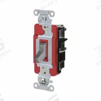HUBBELL Wall Switch: Toggle Switch, 3-Way, Maintained, Gray, 120/277V AC, 20 A (MPN HBL1223STGY). Key specifications — Illuminated: No; Voltage Rating: 120/277V AC.
