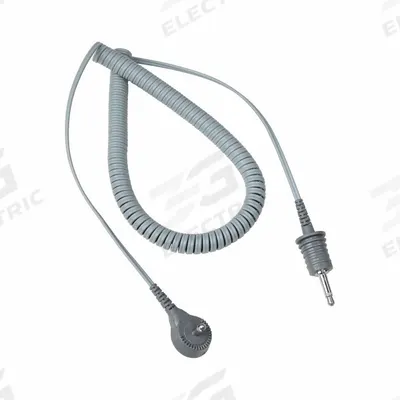 SCS Dual Conductor Cord: Dual Conductor Coil Cord, 5 ft Cord Lg, 1 megaohm Resist Rating - Max - Snap-Connecting Antistatic Cords