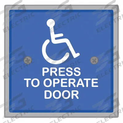 MS SEDCO Exit Push Button: 4 1/2 in Ht, 1 3/8 in Dp, 4 1/2 in Wd, Blue, Blue – Stainless Steel - Push-to-Exit Buttons