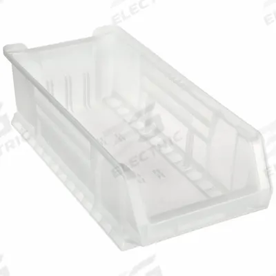 AKRO-MILS Super Size Bin: 23 7/8 in Overall Lg, 11 in x 7 in, Clear - Clearview Hopper Bins