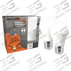 MIRACLE LED Compact LED Bulb: Medium Screw (E26), LED, (A) Classic, A19, 12 W Watt, 5000K, Frosted (MPN 602109). Key specifications — attr233510: A19; attr233525: 120V AC; attr233549: Frosted; attr518949: 5000K; attr239859: MIRACLE LED; attr935304: Rough Service.