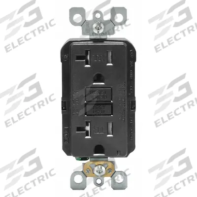 LEVITON GFI Receptacle: Decorator Duplex, 5-20, Black, GFCI, 125V AC, 20 A - General Purpose Receptacles