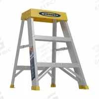 WERNER Step Stool: 2 Steps, 2 ft Overall Ht, 300 lb Load Cap, Aluminum, 2 ft Standing Ht (MPN 150B). Key specifications — Brand: WERNER; Color: Yellow.