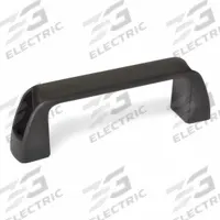 JW WINCO Pull Handle: Unthreaded Holes, Plastic, Black, 1/4 in/5/16 in/M6/M8 Screw Size, 0.27 in (MPN 6382080). Key specifications — Brand: JW WINCO; Projection Type: Non-Recessed; Material: Polypropylene; Finish: Matte; Color: Black; Folding Type: Fixed; Mounting Type: Unthreaded Holes; Screw Size: M8.