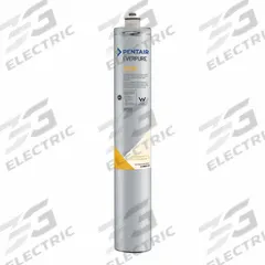EVERPURE Quick-Connect Water Filter: 5 micron, 2.5 gpm, 25,000 gal, 20 3/4 in Overall Ht (MPN EV969361). Key specifications — Filter Media: Carbon; Reduces: Chlorine Taste; Brand: EVERPURE.