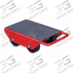 DAYTON Machine Roller: 2,200 lb, 4 3/4 in Deck Ht, 5 3/4 in L x 8 3/4 in W, (4) Rollers, Fixed, Red (MPN 2MPR4). Key specifications — Top Plate Surface: Rubber Padded; Brand: DAYTON; Color: Red.