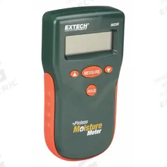 EXTECH Moisture Meter: Digital, LCD, Pinless, Carrying Case, Wood, Flat Pinless, Not Certified (MPN MO280). Key specifications — Display Type: Digital; Probes Included: Flat Pinless; Features: Built-In Material Library; Compatible Material: Wood; Digital Display Screen Type: LCD; Brand: EXTECH.