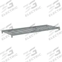 TENNSCO Shelf: 36 in x 12 in, 850 lb Load Capacity, Steel, 5 ga Decking, Gray, Shelf (MPN ZAESH-3612W). Key specifications — Decking Material: Steel; Includes: (2) Beams; Decking Finish: Zinc Plated; Shelf Configuration: Single Straight; Color: Gray; Frame Material: Steel; Brand: TENNSCO; Frame Finish: Zinc Plated.