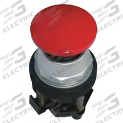 EATON Mushroom Head Push Button: Non-Illuminated, Mushroom Head Profile, Metallic, 30 mm, 1NO (MPN HT8CBRA). Key specifications — Brand: EATON; Action: Maintained; Series: HT800; Push Button Material Type: Metallic.