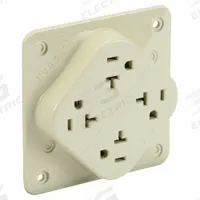 HUBBELL Receptacle: Quad, 5-20, Ivory, 125V AC, 20 A, 2 Pole / 3 Wire (MPN HBL420I)