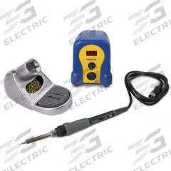 HAKKO Digital Soldering Station: 1 Channel, 100 W, ESD Safe (MPN FX888DX-010BY). Key specifications — Handpiece Style: Soldering Iron; Tip Width: 1.6 mm; Manufacturer Part Number: FX888DX-010BY; ESD Safe: Yes; Brand: HAKKO.