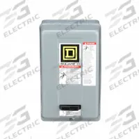 SQUARE D Magnetic Motor Starter: Non-Reversing, 3 Poles, NEMA Size 00, 9 A, 24V AC Coil (MPN 8536SAG12V01S). Key specifications — Brand: SQUARE D; Coil Voltage: 24V AC; Phase: Three; Operator: None; Terminal Connection Type: Screw Clamp Terminals; Includes Pilot Light: No; Operator Controls: None; Auxiliary Contacts Included: No Auxiliary Contacts Included.