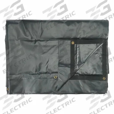 BUYERS PRODUCTS Tarp: 20 ft Lg, 7.5 ft Wd, Std Duty, 10 mil, Vinyl, Black, 12 oz/sq yd - High-Heat Asphalt Vinyl Tarps