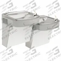 ELKAY Bi-Level Drinking Fountain: On-Wall, 25 5/16 in Ht, Front Pushbar, 8 gph @ 50°F, Silver (MPN EZSTL8SC). Key specifications — Housing Color: Silver; Brand: ELKAY; Housing Material: Stainless Steel; Housing Finish: Plain; Chilling Capacity: 8 gph @ 50°F.