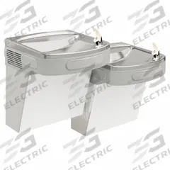 ELKAY Bi-Level Drinking Fountain: On-Wall, 25 5/16 in Ht, Front Pushbar, 8 gph @ 50°F, Silver (MPN EZSTL8SC). Key specifications — Housing Color: Silver; Brand: ELKAY; Housing Material: Stainless Steel; Housing Finish: Plain; Chilling Capacity: 8 gph @ 50°F.