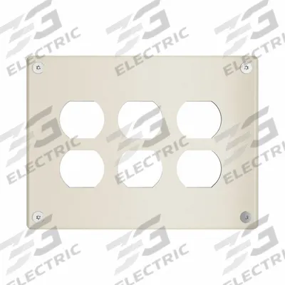 LEGRAND Wall Plate: Duplex Outlet, 3 Gang, Ivory - Tamper-Resistant Wall Plates