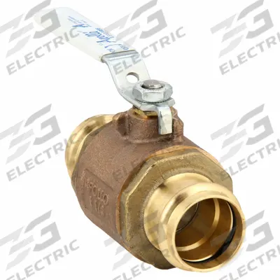 APOLLO Manual Two-Way Ball Valve: 1 1/4 in Size, Brass/Bronze, Straight, Press x Press - Bronze Ball Valves