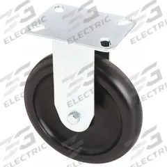APPROVED VENDOR Plate Caster: Rigid, No Brake, Polyolefin, 6 in Wheel Dia., 1 1/4 in Wheel Wd, Rigid (MPN 33J011). Key specifications — Brand: APPROVED VENDOR; Wheel/Tread Color: Black; Roll Up: Rigid.