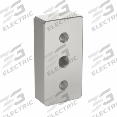 80/20 Base Plate: 15 Series, Aluminum, 1 1/2 in x 3/4 in x 3 in, Drop-In, Double - Base Plates for Threaded-Stem Feet & Casters