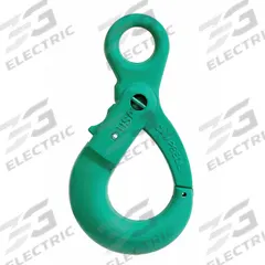 CAMPBELL Self-Locking Hook: 22,600 lb Working Load Limit, 100 Hook Grade, Alloy Steel, Eye, Painted (MPN 5649095). Key specifications — Color: Green; Brand: CAMPBELL; Visual Indicator Markings: None.