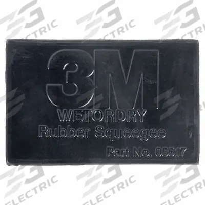 3M Rubber Squeegee: Squeegee, 2 3/4 in Lg, 4 1/4 in Wd, Black, Rubber, 50 Pieces - Film & Tape Applicators
