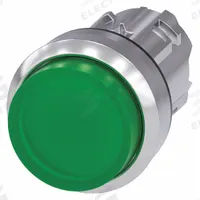 SIEMENS Extended Push Button: 22 mm Mounting Size, Metallic, Momentary (MPN 3SU1051-0BB40-0AA0). Key specifications — Brand: SIEMENS; Action: Momentary; Series: 3SU; Push Button Material Type: Metallic.