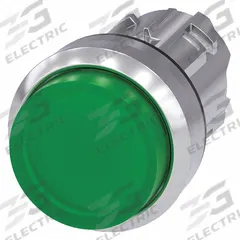 SIEMENS Extended Push Button: 22 mm Mounting Size, Metallic, Momentary (MPN 3SU1051-0BB40-0AA0). Key specifications — Brand: SIEMENS; Action: Momentary; Series: 3SU; Push Button Material Type: Metallic.