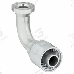 PARKER Hydraulic Flange Fitting: 1 in Hydraulic Hose I.D., 1 in Hydraulic Flange Size, Steel (MPN 11943-16-16). Key specifications — attr95970: 90° Elbow; attr95968: Steel; attr98911: PARKER.