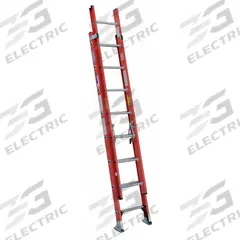 WERNER Extension Ladder: 16 ft Ladder Size, Fiberglass, 300 lb Load Capacity, 37 lb Wt, 2 Sections (MPN D6216-2). Key specifications — Color: Orange; Brand: WERNER; Included Features: Mar-Resistant End Caps; Removable Fly: Removable.